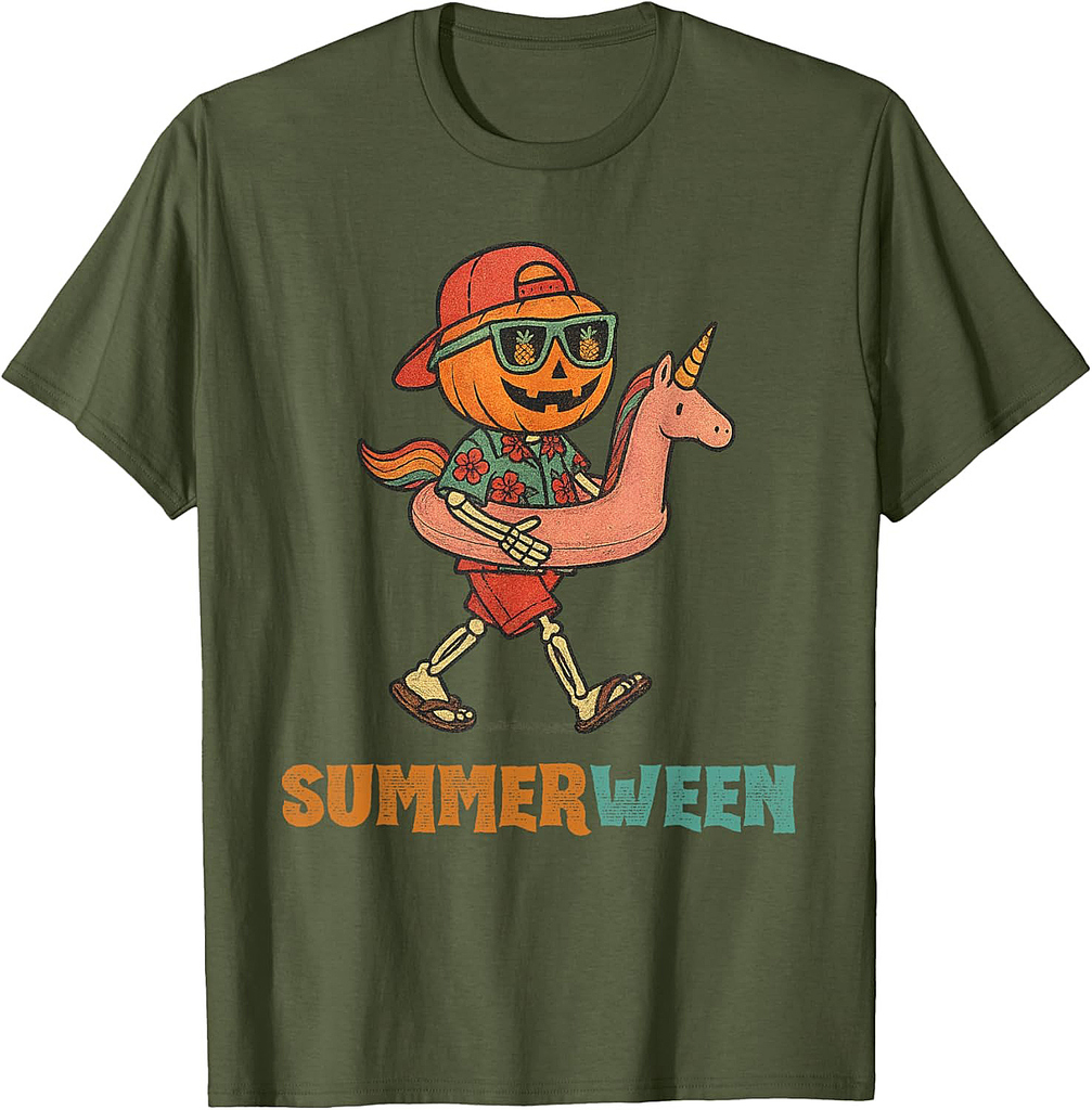 Summerween Skeleton Halloween Summer Funny Summerween T-Shirt