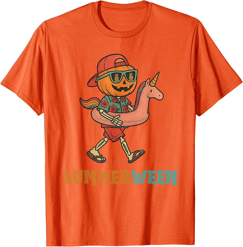 Summerween Skeleton Halloween Summer Funny Summerween T-Shirt