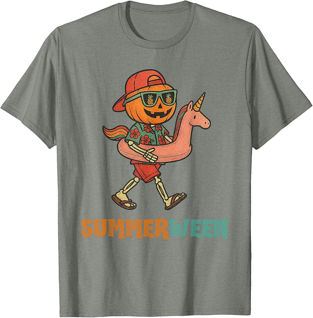Summerween Skeleton Halloween Summer Funny Summerween T-Shirt