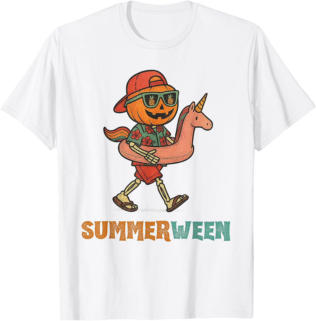 Summerween Skeleton Halloween Summer Funny Summerween T-Shirt