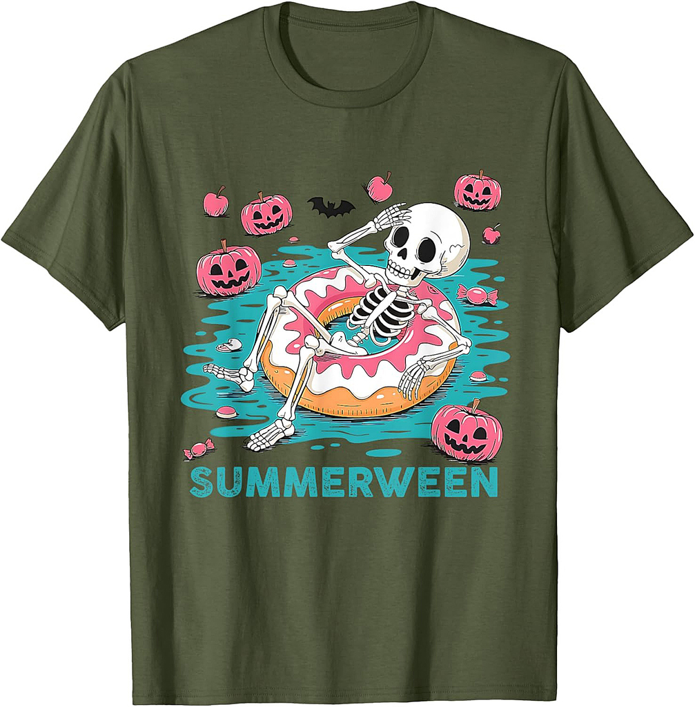 Summerween Vibes Summer Halloween Holiday Beach Spooky T-Shirt