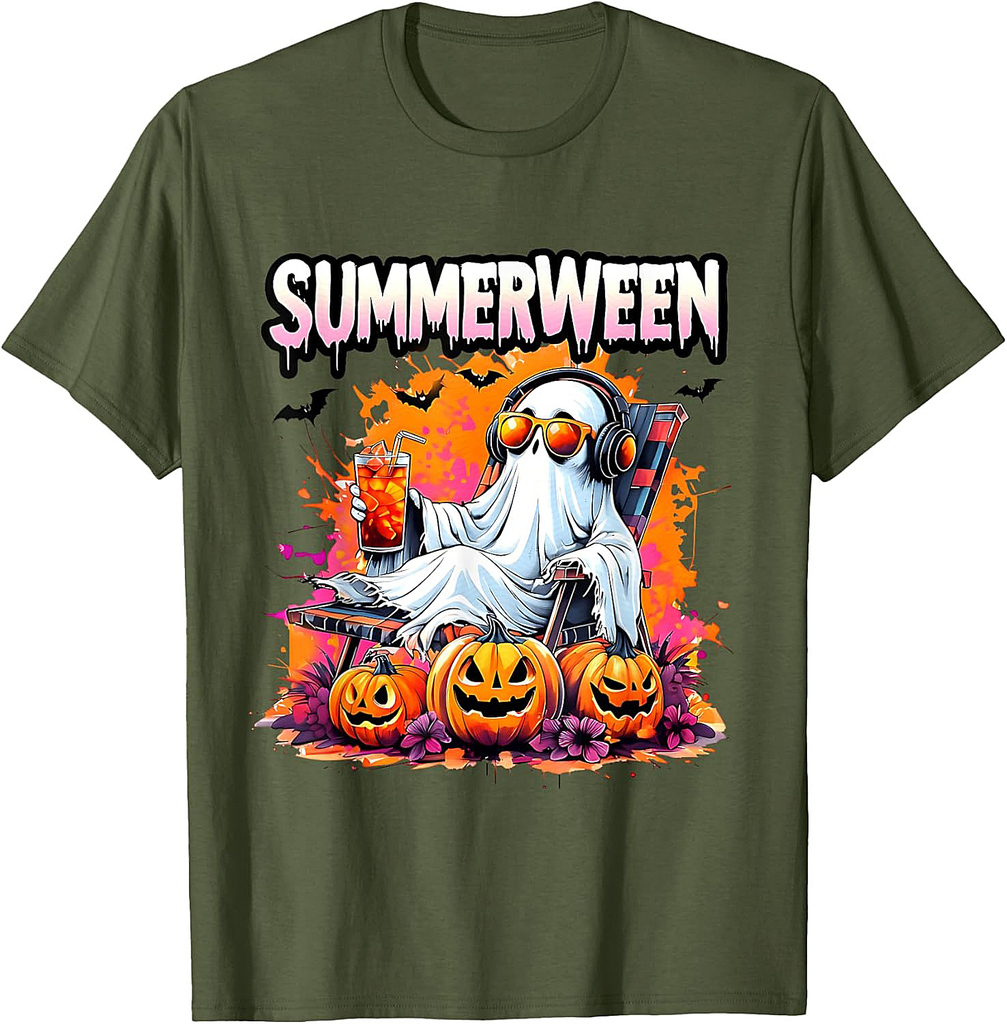 Summerween Vibes Summer Halloween Holiday Beach Spooky T-Shirt