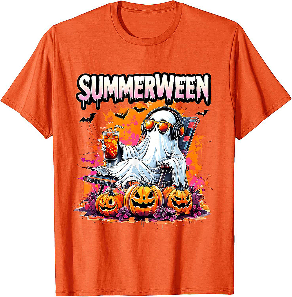 Summerween Vibes Summer Halloween Holiday Beach Spooky T-Shirt