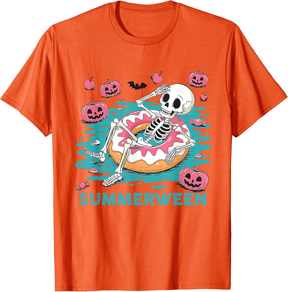 Summerween Vibes Summer Halloween Holiday Beach Spooky T-Shirt