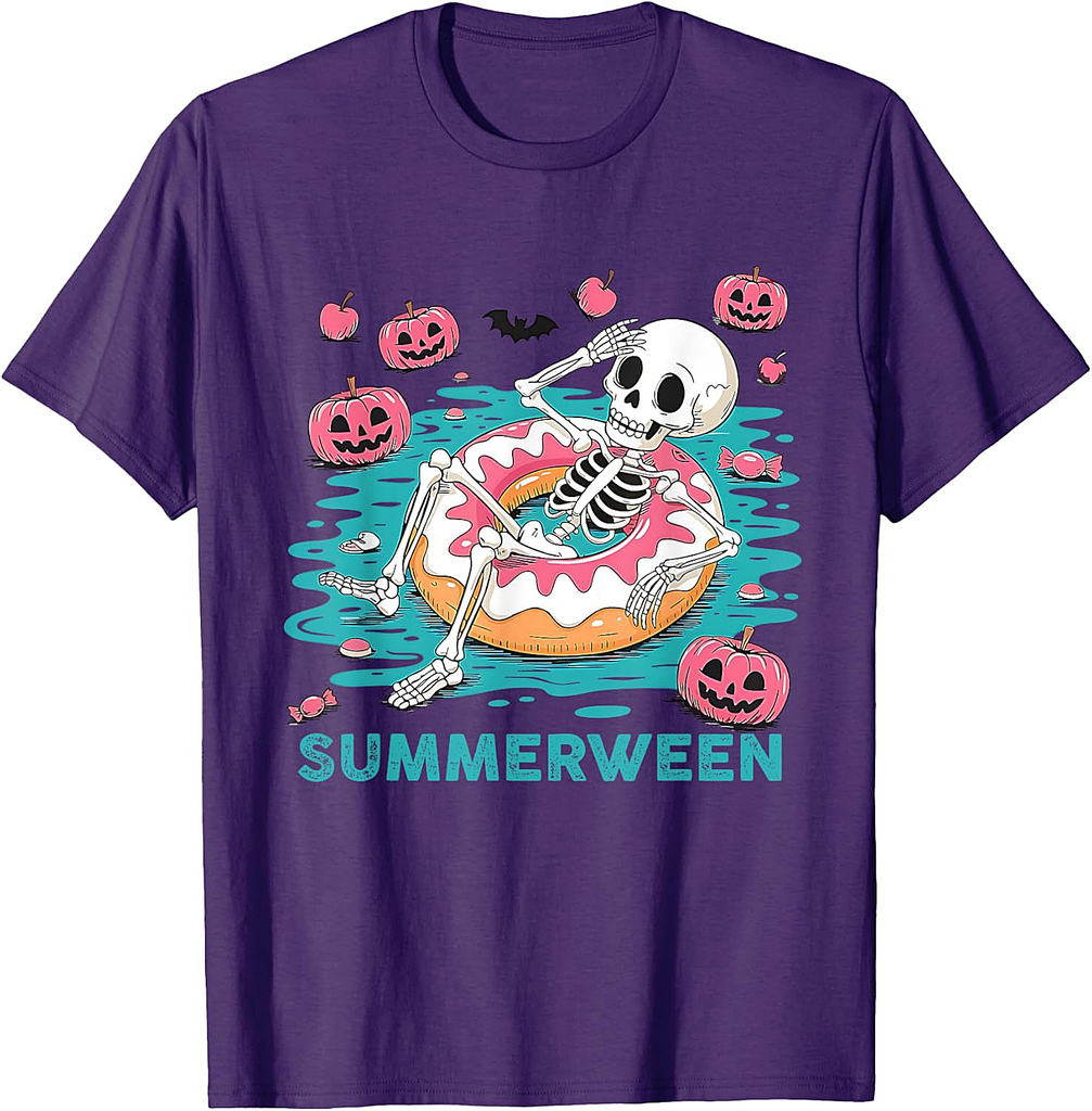 Summerween Vibes Summer Halloween Holiday Beach Spooky T-Shirt