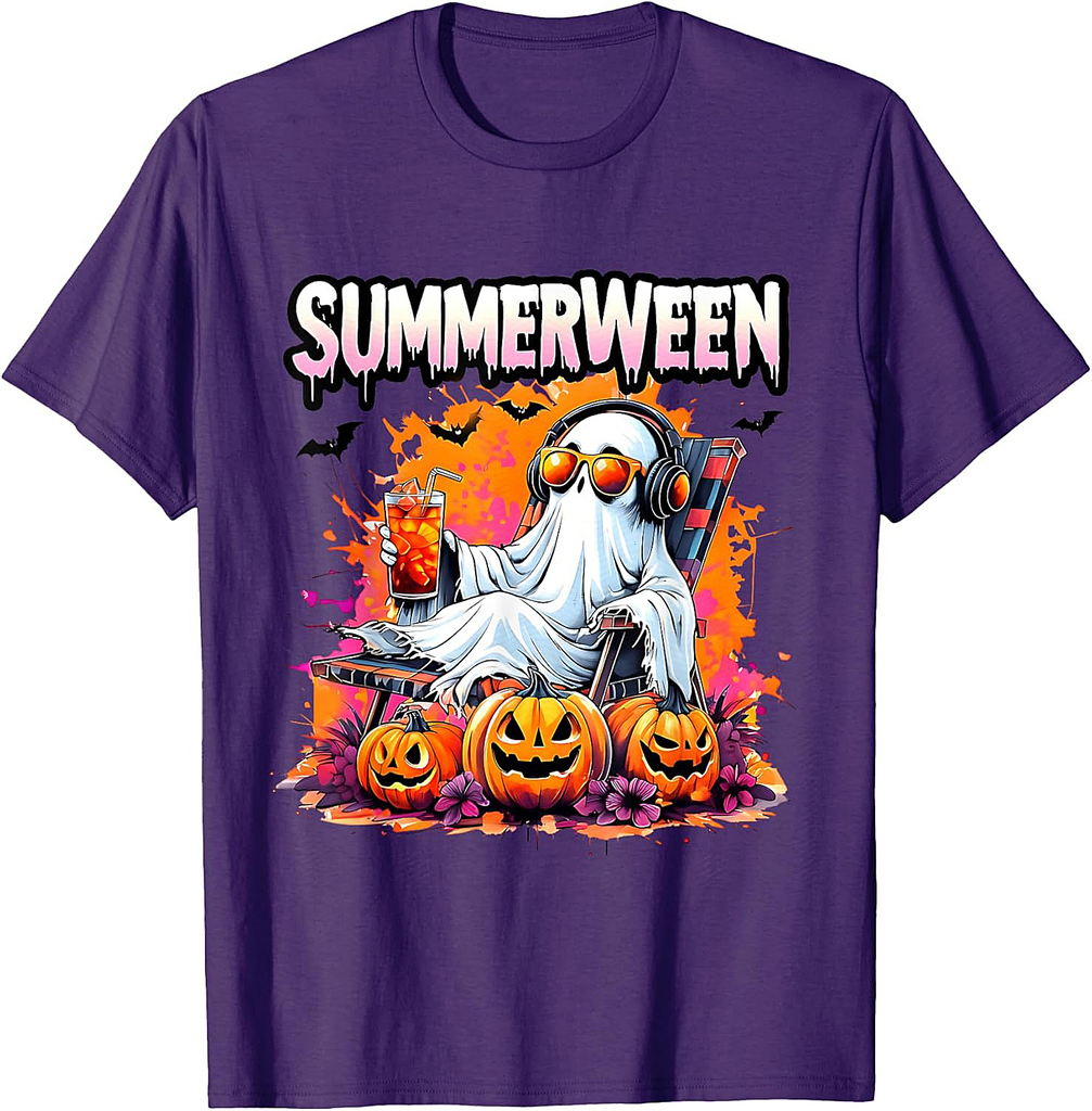 Summerween Vibes Summer Halloween Holiday Beach Spooky T-Shirt