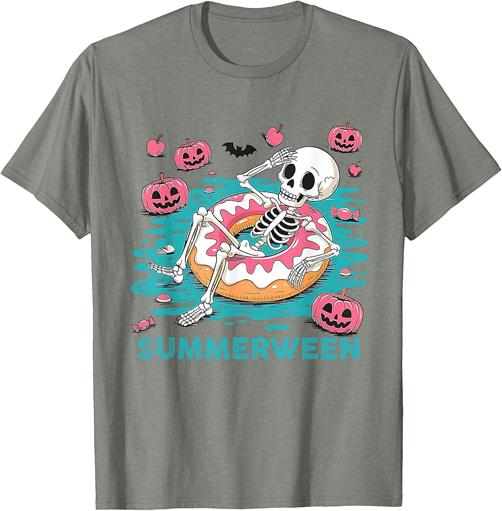 Summerween Vibes Summer Halloween Holiday Beach Spooky T-Shirt