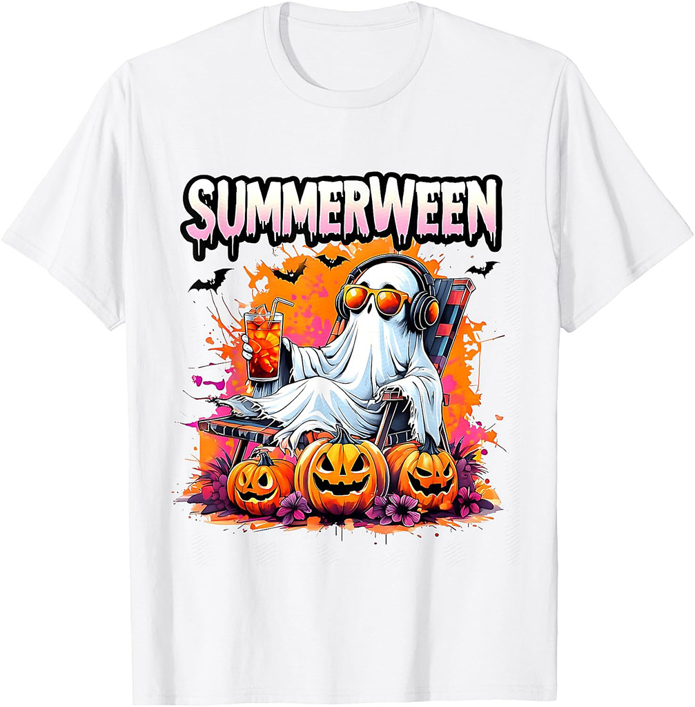 Summerween Vibes Summer Halloween Holiday Beach Spooky T-Shirt