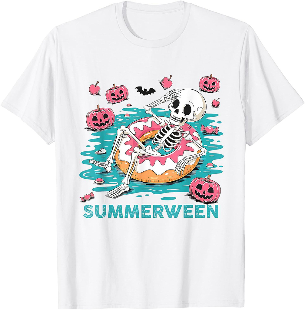 Summerween Vibes Summer Halloween Holiday Beach Spooky T-Shirt