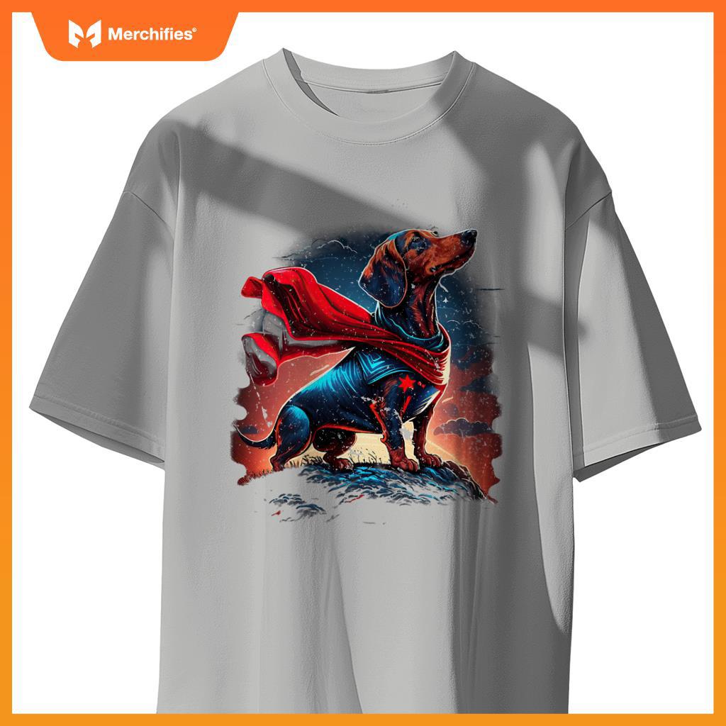 Super Power Superhero Dachshund Dog T-Shirt