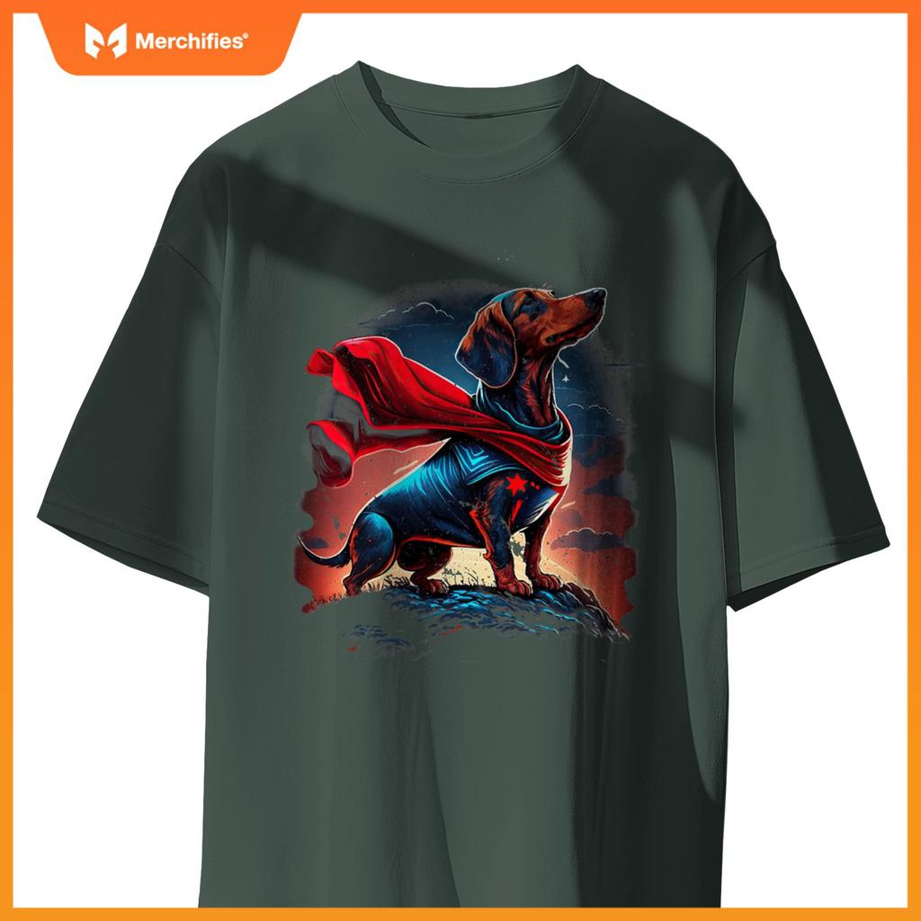 Super Power Superhero Dachshund Dog T-Shirt
