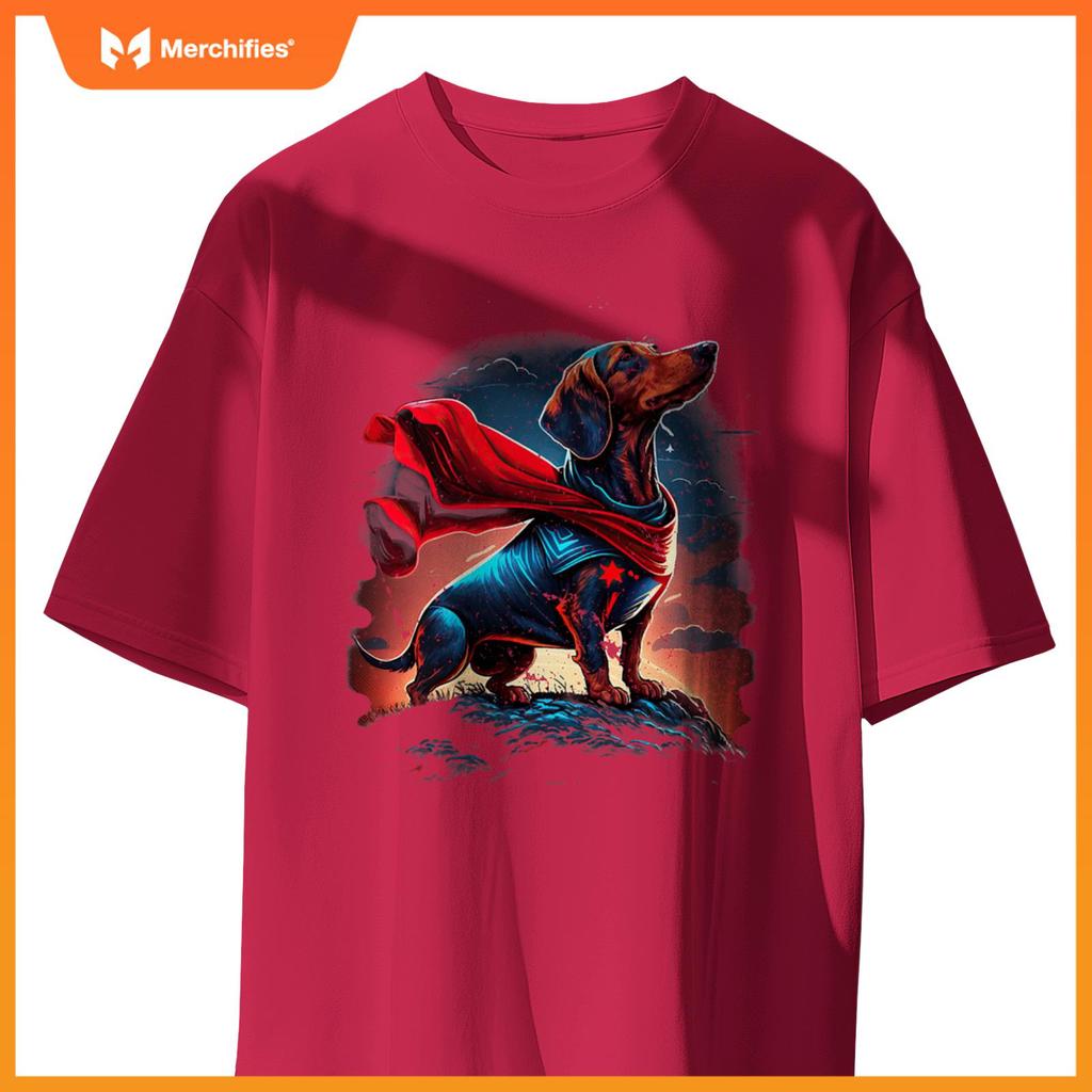 Super Power Superhero Dachshund Dog T-Shirt