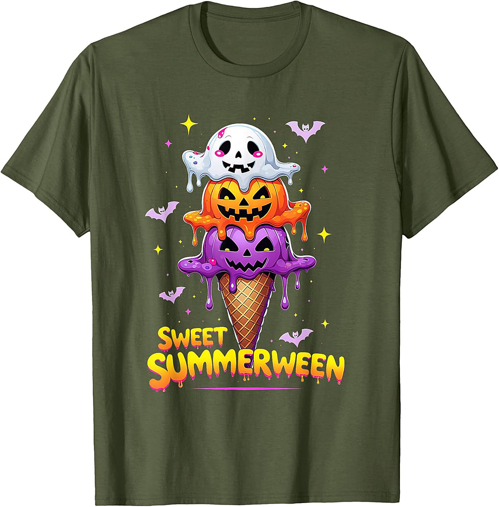 Sweet Summerween Cute Halloween Ice Cream Tee T-Shirt