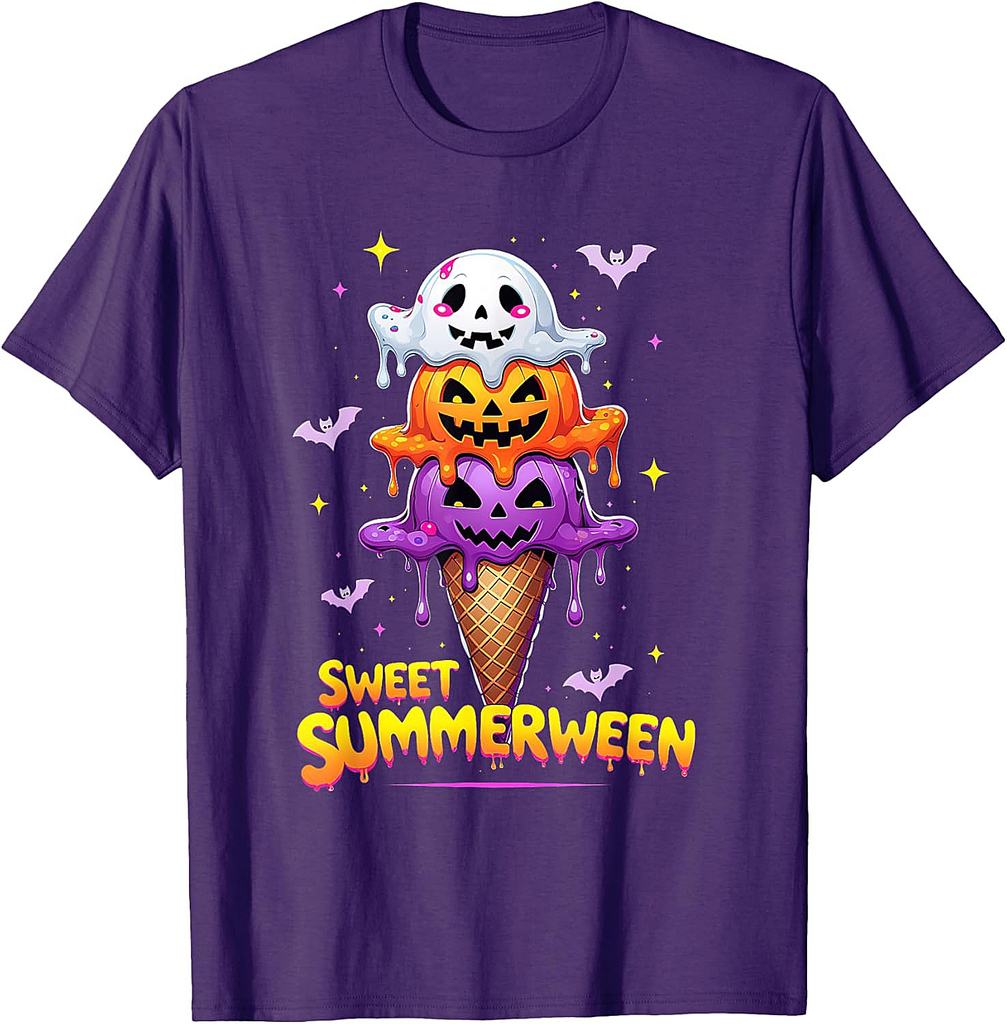 Sweet Summerween Cute Halloween Ice Cream Tee T-Shirt