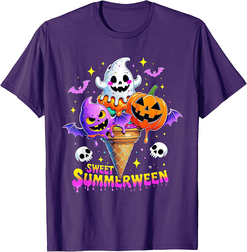 Sweet Summerween Cute Halloween Ice Cream Tee T-Shirt