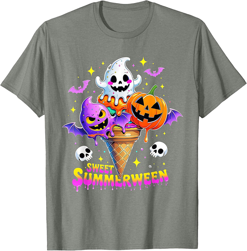 Sweet Summerween Cute Halloween Ice Cream Tee T-Shirt