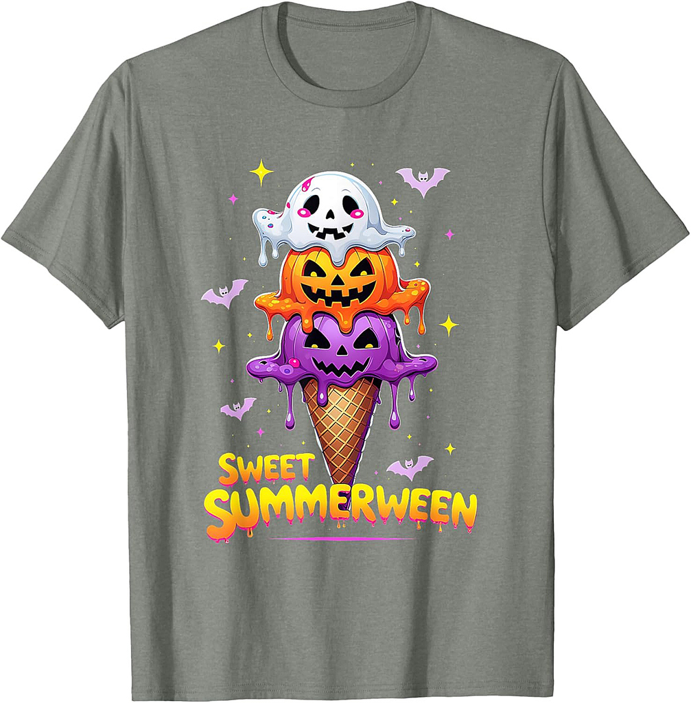 Sweet Summerween Cute Halloween Ice Cream Tee T-Shirt