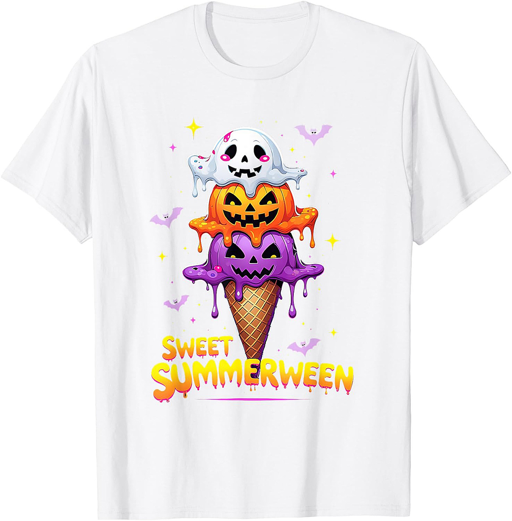 Sweet Summerween Cute Halloween Ice Cream Tee T-Shirt