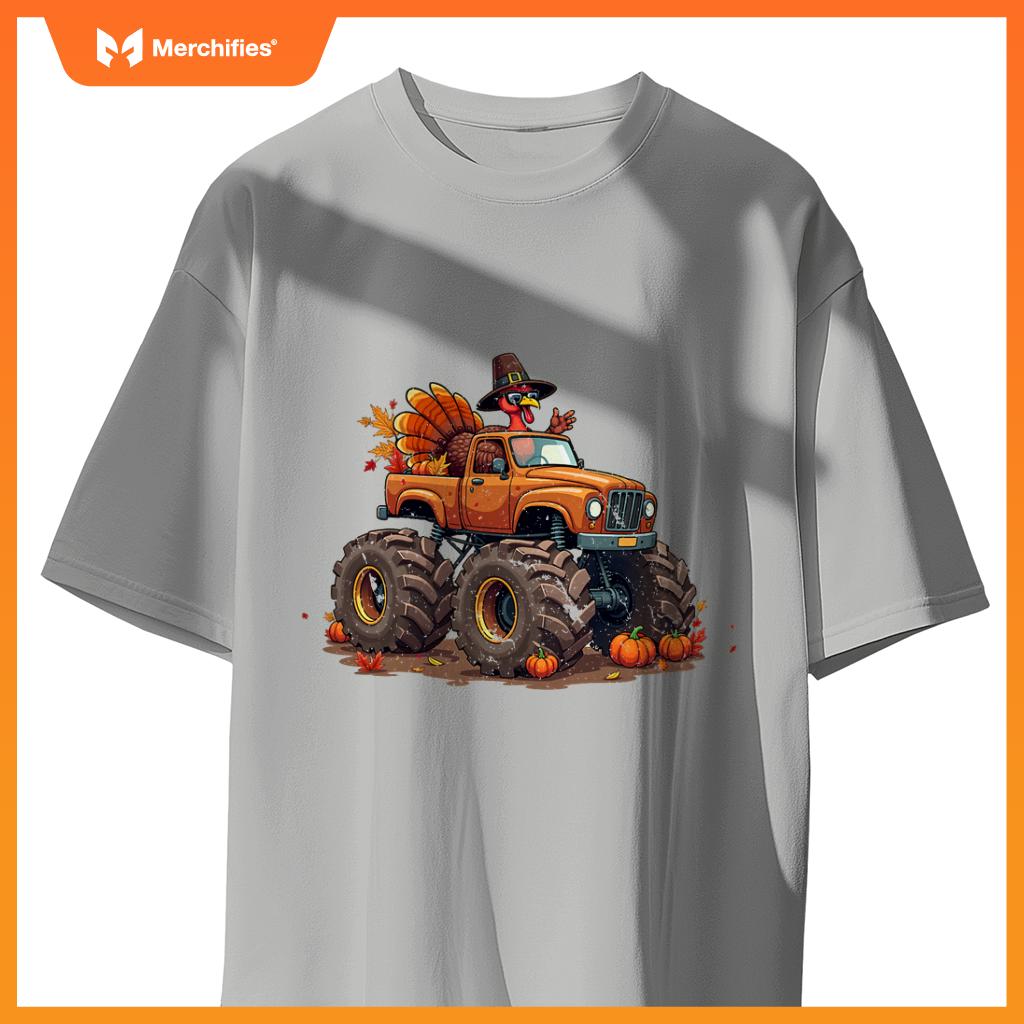Thanksgiving Turkey Monster Truck youth Boys Kids toddlers T-Shirt