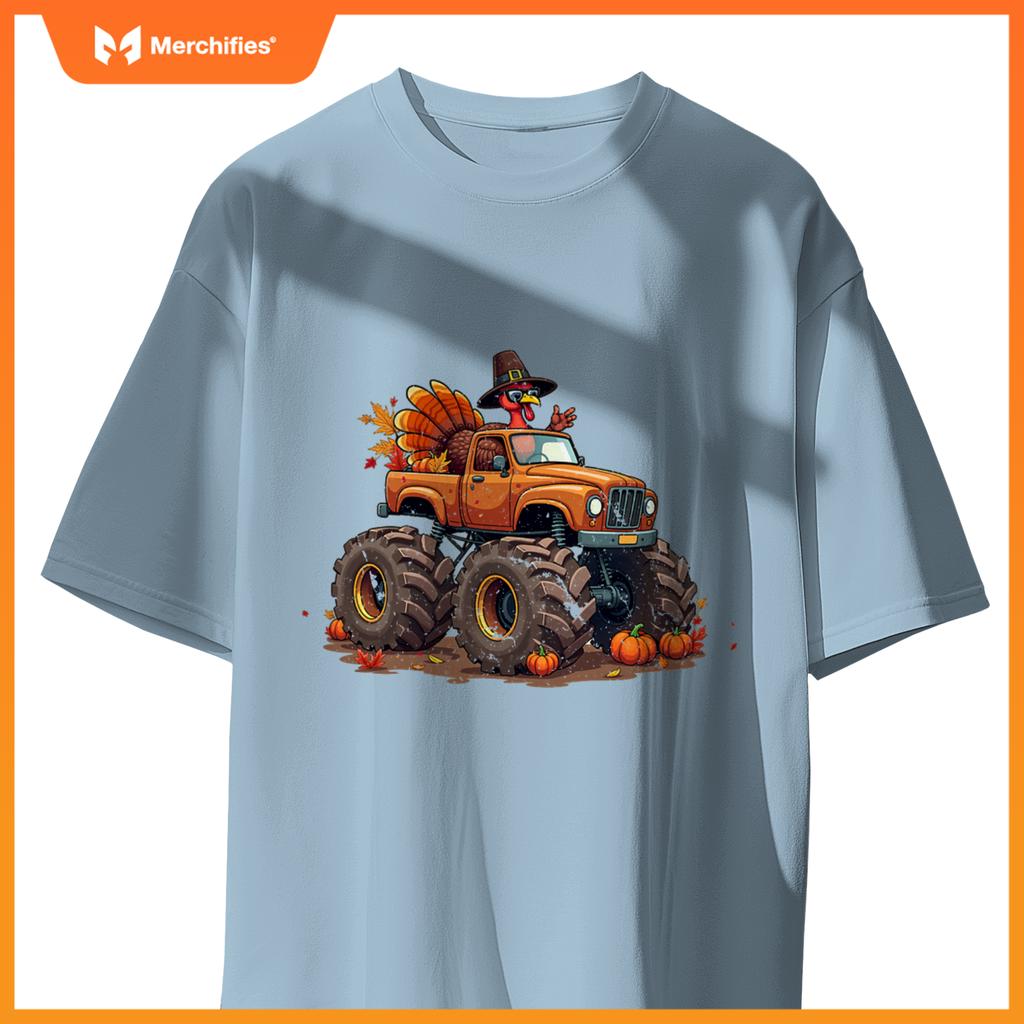 Thanksgiving Turkey Monster Truck youth Boys Kids toddlers T-Shirt