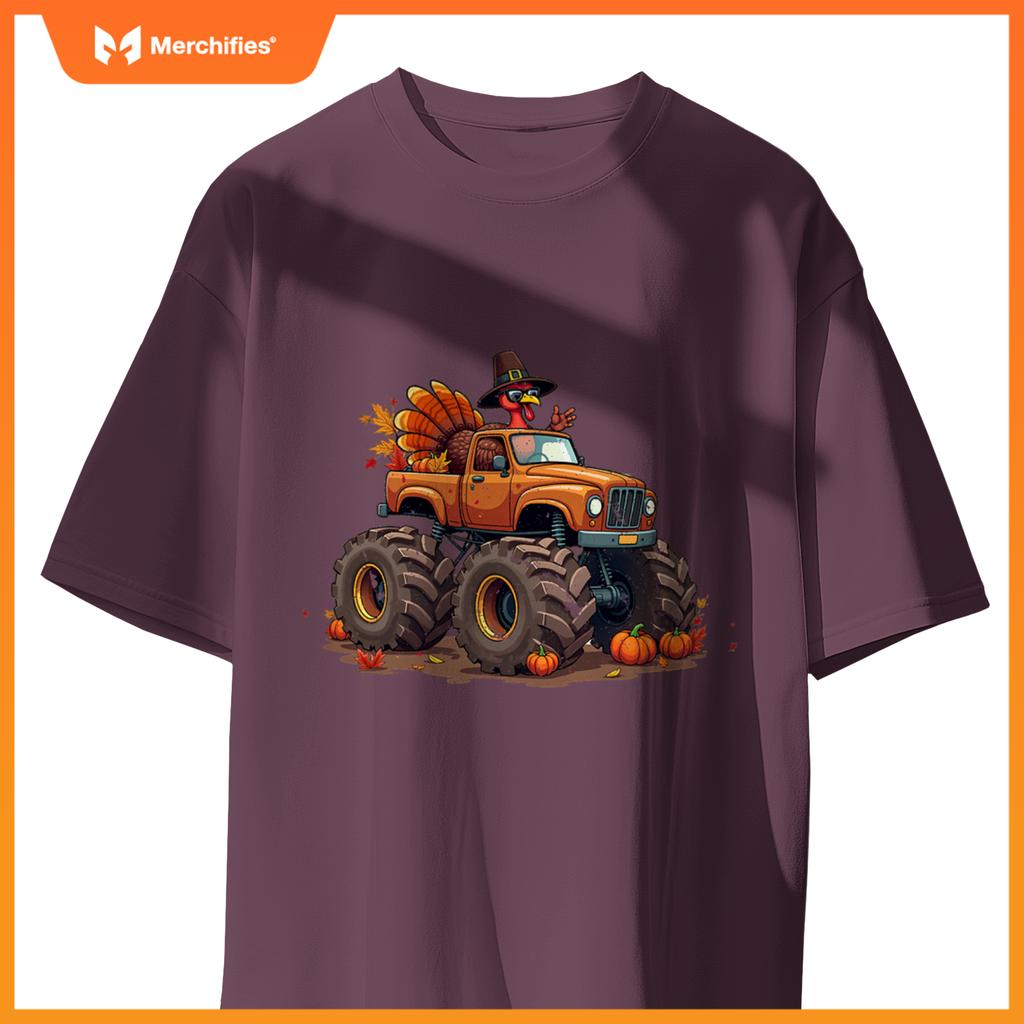 Thanksgiving Turkey Monster Truck youth Boys Kids toddlers T-Shirt