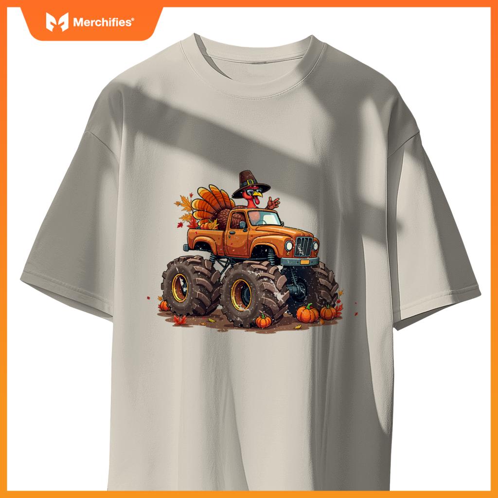 Thanksgiving Turkey Monster Truck youth Boys Kids toddlers T-Shirt