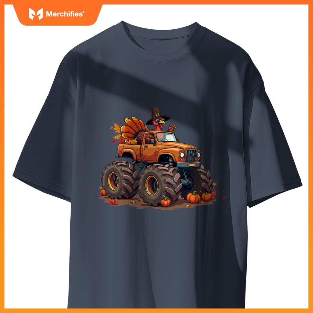 Thanksgiving Turkey Monster Truck youth Boys Kids toddlers T-Shirt