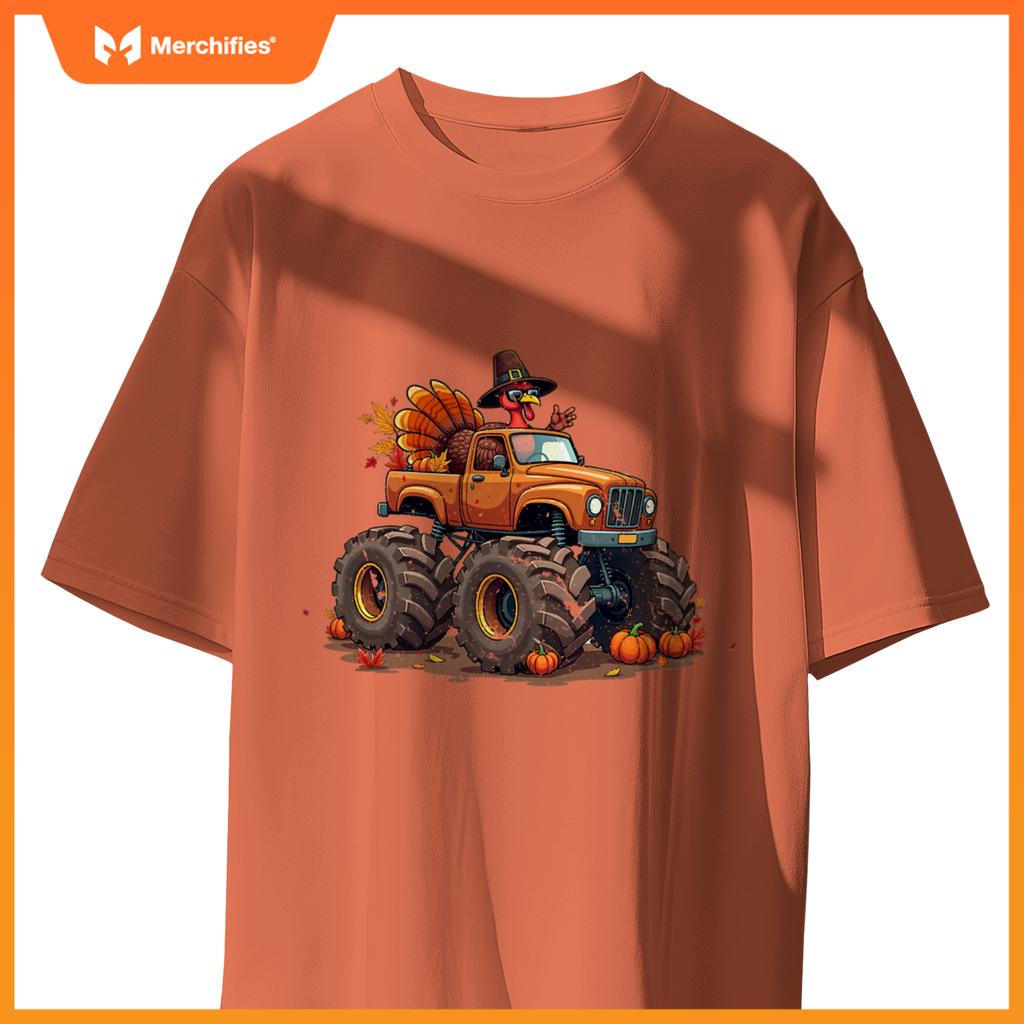 Thanksgiving Turkey Monster Truck youth Boys Kids toddlers T-Shirt