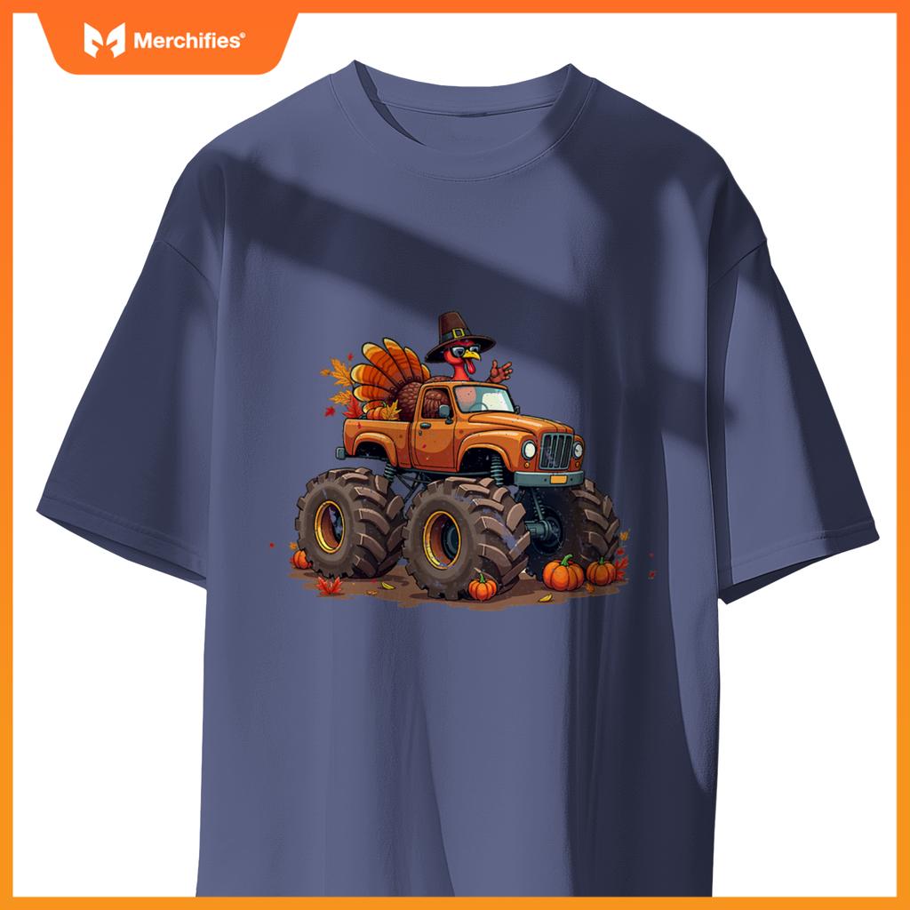 Thanksgiving Turkey Monster Truck youth Boys Kids toddlers T-Shirt