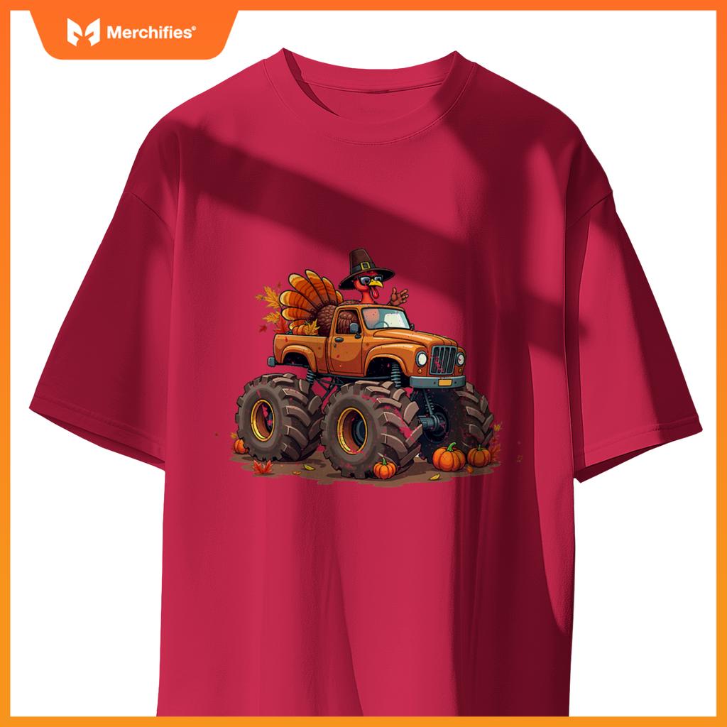 Thanksgiving Turkey Monster Truck youth Boys Kids toddlers T-Shirt