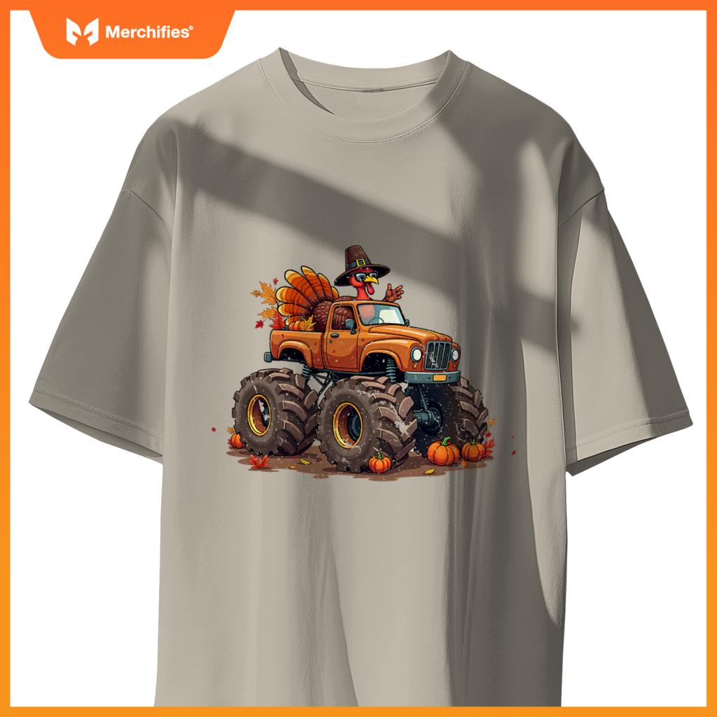 Thanksgiving Turkey Monster Truck youth Boys Kids toddlers T-Shirt
