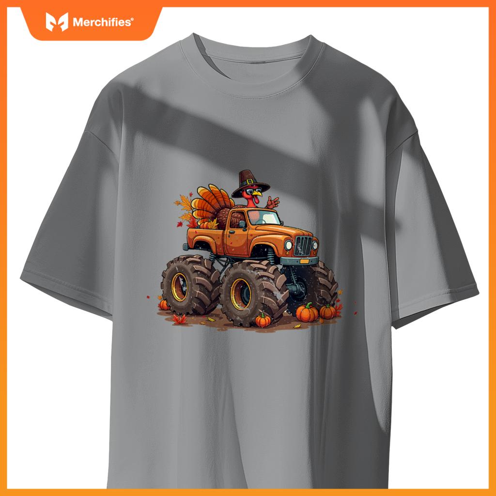 Thanksgiving Turkey Monster Truck youth Boys Kids toddlers T-Shirt