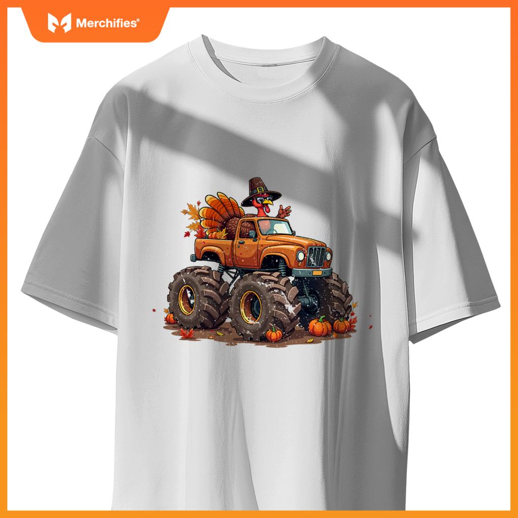 Thanksgiving Turkey Monster Truck youth Boys Kids toddlers T-Shirt
