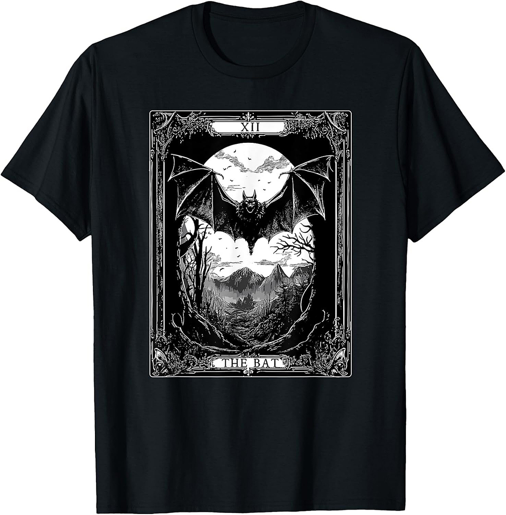 The Bat Tarot Card Vintage Gothic Halloween T-Shirt