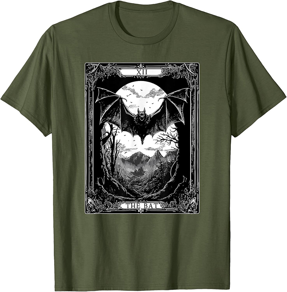 The Bat Tarot Card Vintage Gothic Halloween T-Shirt