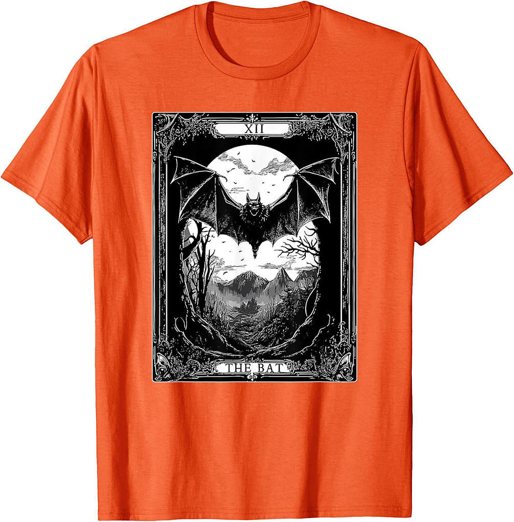 The Bat Tarot Card Vintage Gothic Halloween T-Shirt