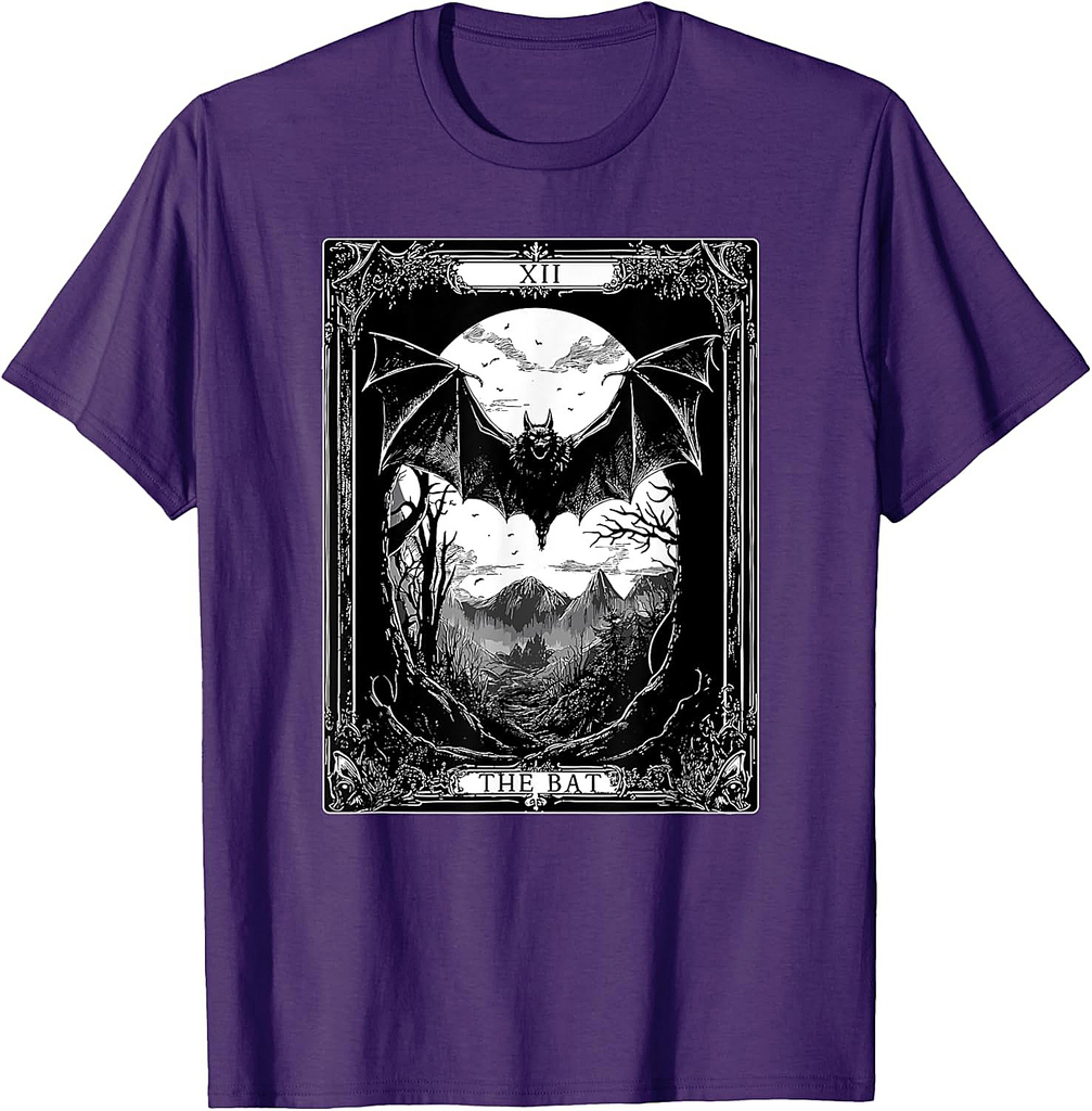 The Bat Tarot Card Vintage Gothic Halloween T-Shirt