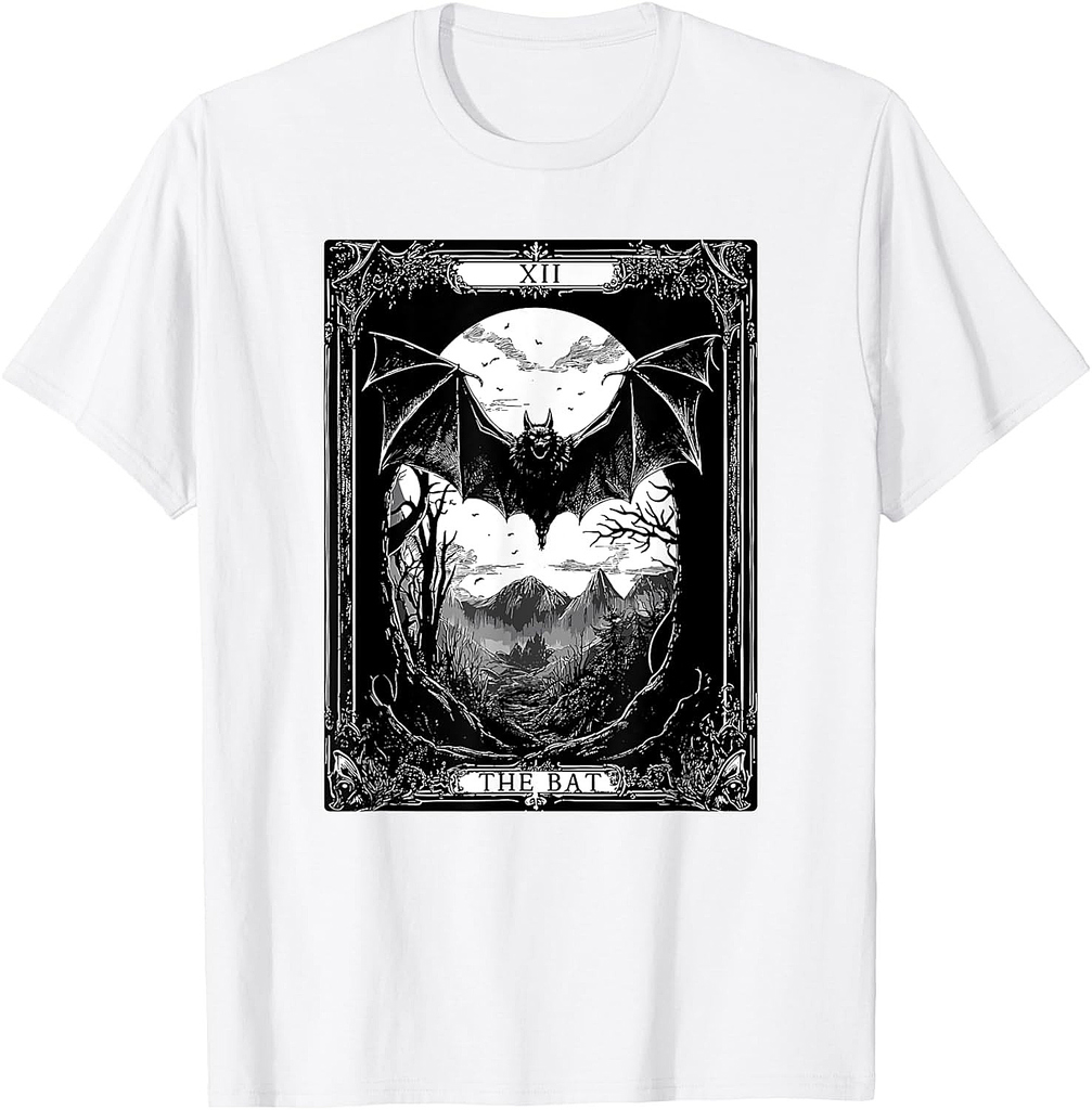 The Bat Tarot Card Vintage Gothic Halloween T-Shirt