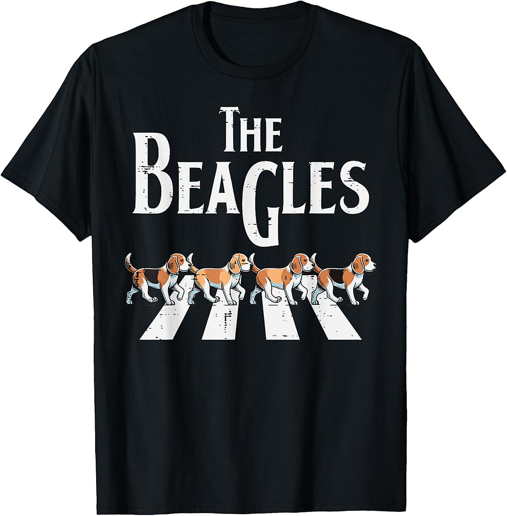 The Beagles Dogs Crossing Funny Saying Parody Men Women T-Shirt
