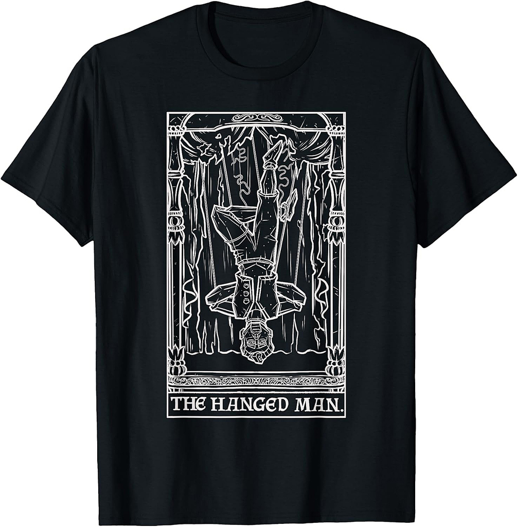 The Hanged Man Tarot Card Halloween Goth Horror Puppet T-Shirt