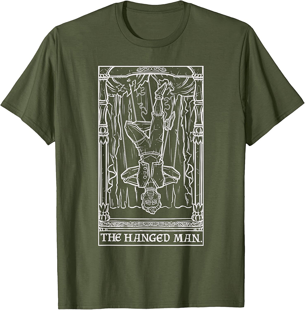 The Hanged Man Tarot Card Halloween Goth Horror Puppet T-Shirt