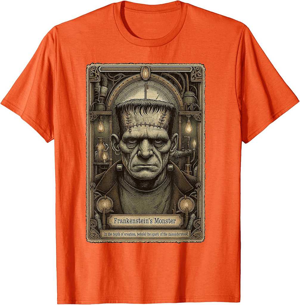 The Monster Frankenstein Vintage Halloween Tarot Card T-Shirt