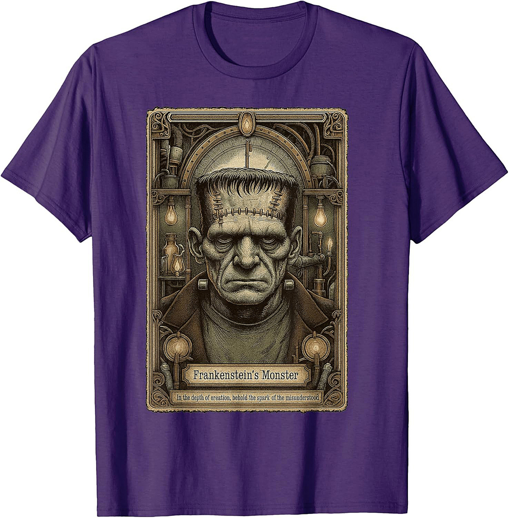 The Monster Frankenstein Vintage Halloween Tarot Card T-Shirt