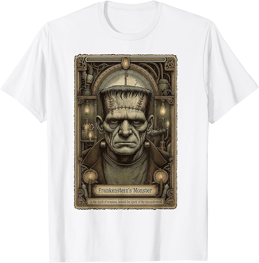 The Monster Frankenstein Vintage Halloween Tarot Card T-Shirt
