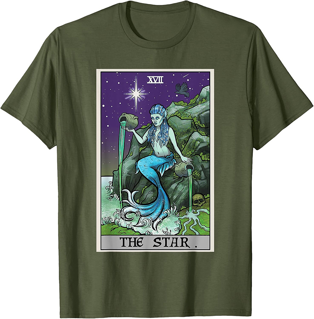 The Star Tarot Card Halloween Mermaid Witch Creepy Siren T-Shirt