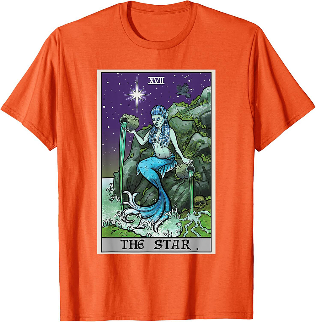 The Star Tarot Card Halloween Mermaid Witch Creepy Siren T-Shirt