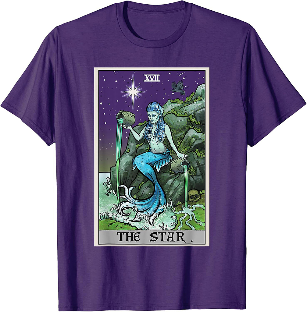 The Star Tarot Card Halloween Mermaid Witch Creepy Siren T-Shirt