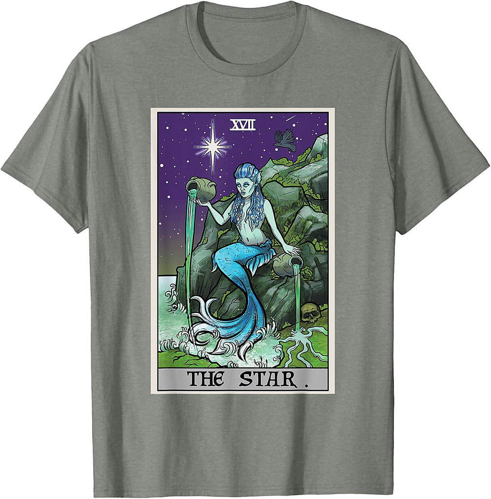 The Star Tarot Card Halloween Mermaid Witch Creepy Siren T-Shirt