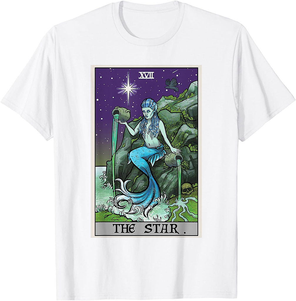 The Star Tarot Card Halloween Mermaid Witch Creepy Siren T-Shirt