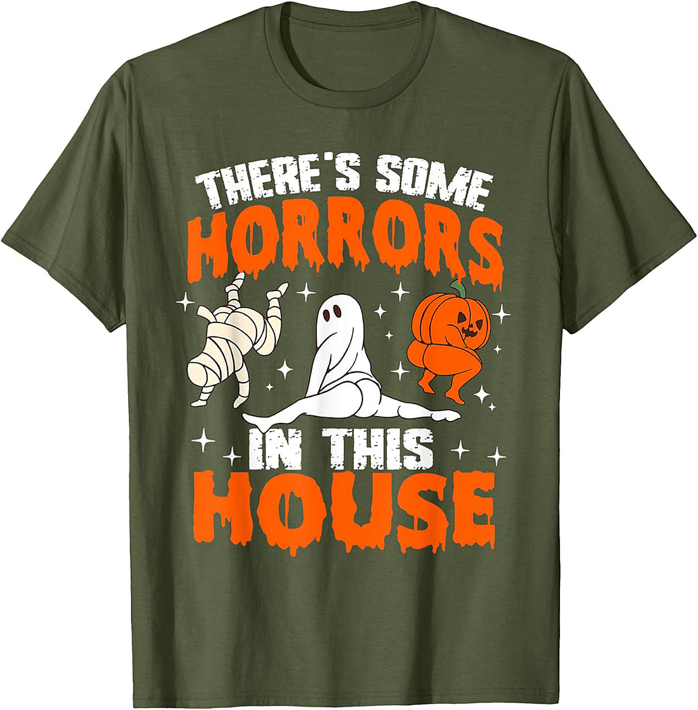 There's Some Horrors In This House Funny Ghost Halloween T-Shirt